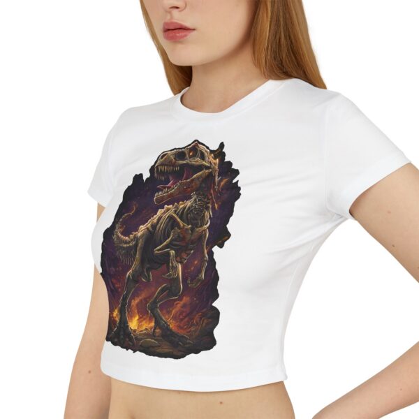Skeletal T-Rex Women's Baby Tee | Cute Graphic Shirt, Trendy Crop Top, Tyrannosaurus - Image 18