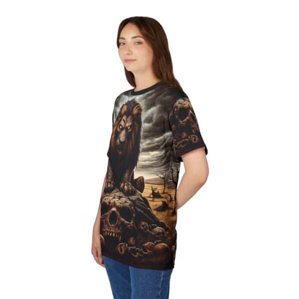 Undead Lion WD-D015 By Wyldesigns Unisex Cut & Sew Tee (AOP) - Image 16