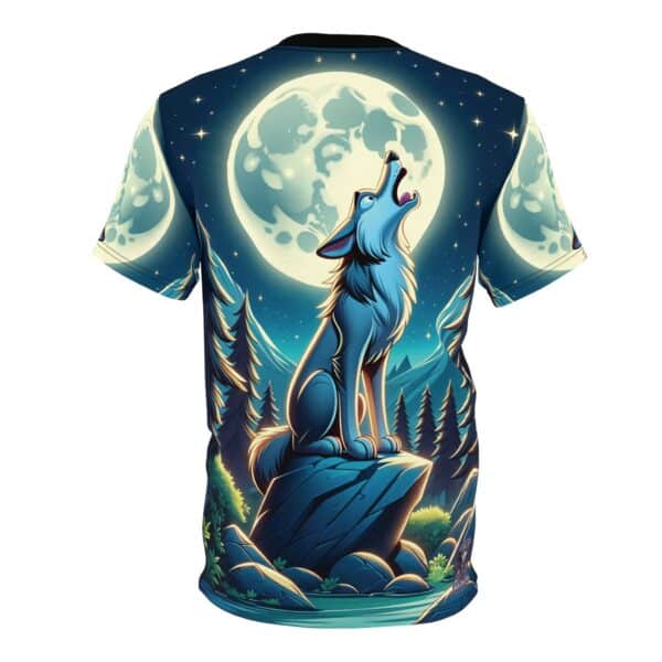 Howling Wolf Toon Style WD-D012 By Wyldesigns Unisex Cut & Sew Tee (AOP) - Image 2