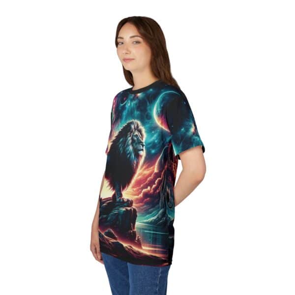 Cosmic Lion WD-D005 By Wyldesigns Unisex Cut & Sew Tee (AOP) - Image 12