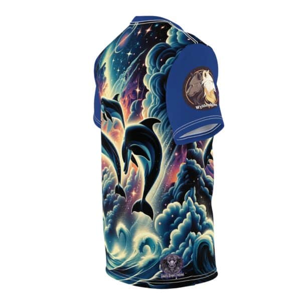 Cosmic Dolphins WD-D008 By Wyldesigns Unisex Cut & Sew Tee (AOP) - Image 18