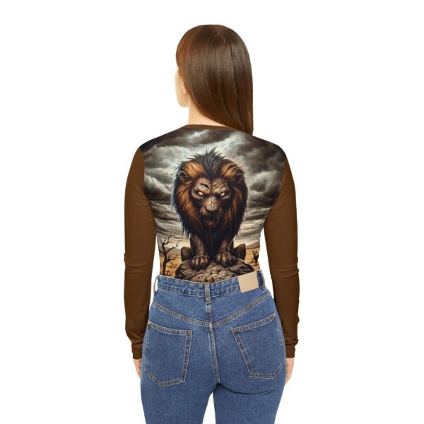 Undead Lion WD-D015 By Wyldesigns Women's Long Sleeve V-neck Shirt (AOP) - Image 4