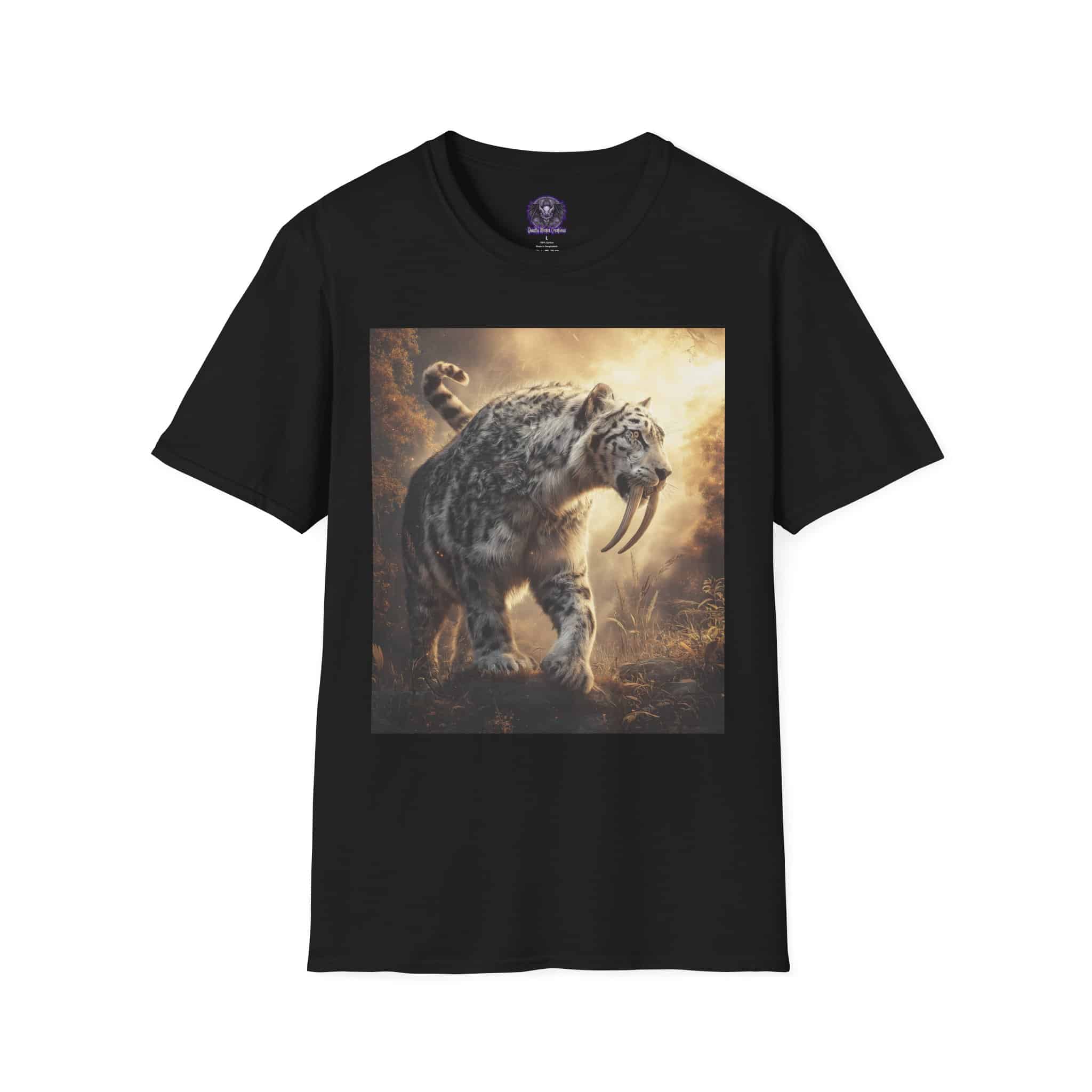 Prehistoric Smilodon aka Sabre-Tooth Tiger VIII Unisex T-Shirt, Graphic Tee, Unique Gift, Casual Wear
