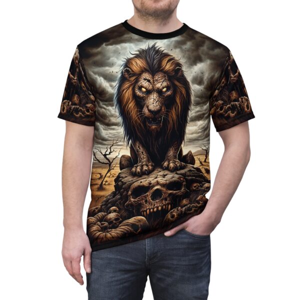 Undead Lion WD-D015 By Wyldesigns Unisex Cut & Sew Tee (AOP) - Image 5