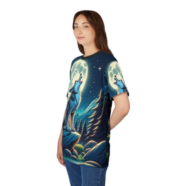 Howling Wolf Toon Style WD-D012 By Wyldesigns Unisex Cut & Sew Tee (AOP) - Image 10