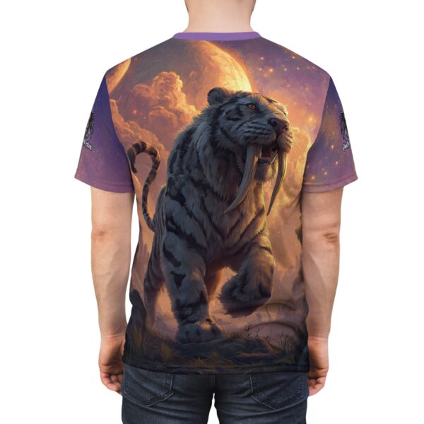 Prehistoric Smilodon aka Sabre-Tooth Tiger III Unisex Tee (AOP) - Image 12