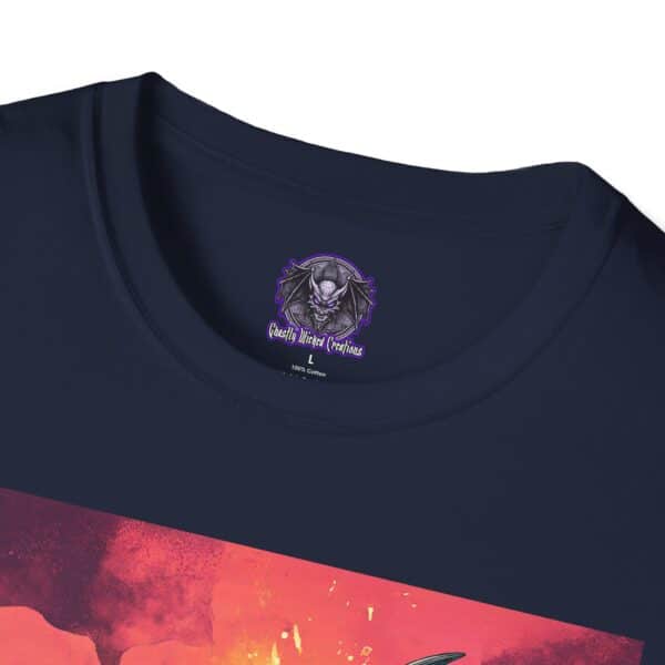 Zombie Triceratops In Volcanic Wasteland Unisex T-Shirt - Image 63