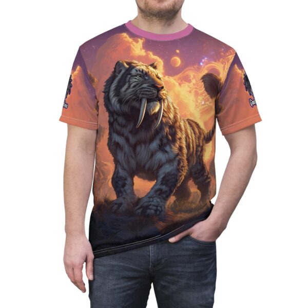 Prehistoric Smilodon aka Sabre-Tooth Tiger  Unisex Tee (AOP) - Image 26