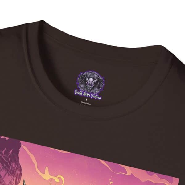 Skeletal Zombie Triceratops In Volcanic Wasteland Unisex T-Shirt - Image 19