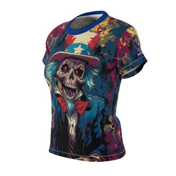 Pop Art Tee Uncle Sam Patriotic 4th Of July Skeletal Uncle Sam Pop 60's Art Style Tee Women's (AOP) - Image 3