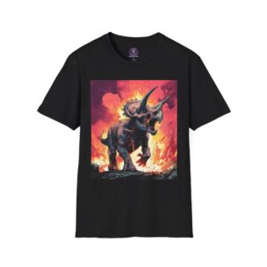 Zombie Triceratops In Volcanic Wasteland Unisex T-Shirt