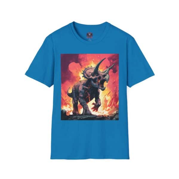 Zombie Triceratops In Volcanic Wasteland Unisex T-Shirt - Image 29