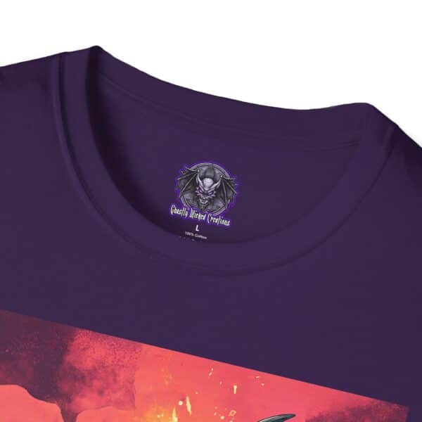 Zombie Triceratops In Volcanic Wasteland Unisex T-Shirt - Image 43