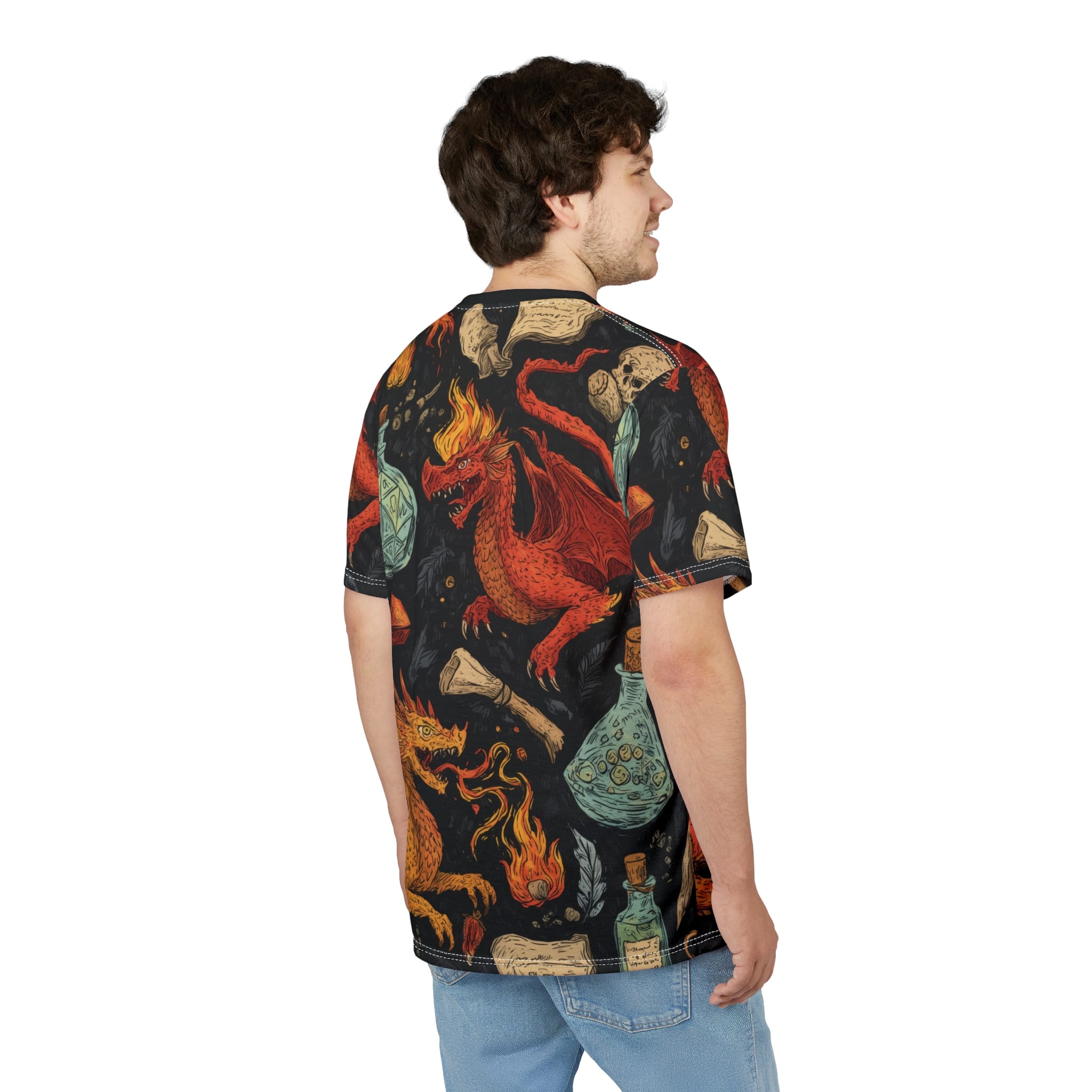 Epic Dragon Fantasy Pattern Unisex Cut & Sew Tee (AOP) - Image 31
