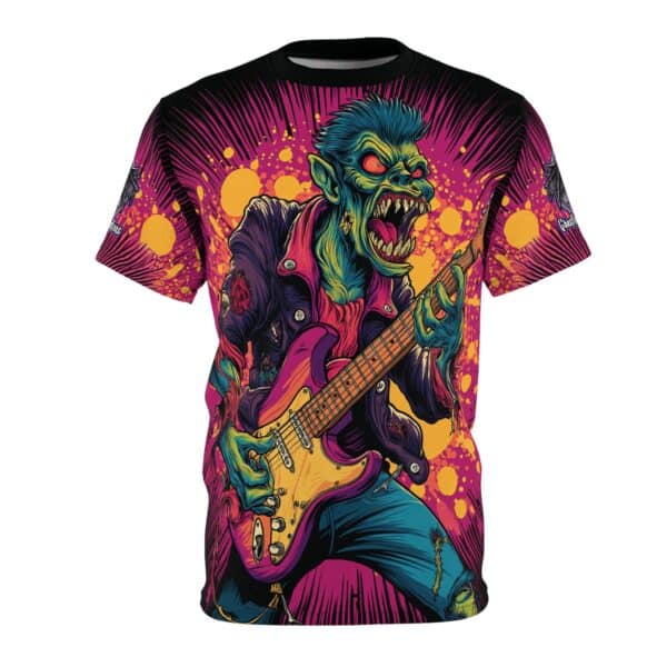 Unisex Tee Zombie Guitarist Monster Pop Art Style 60's (AOP) - Image 5