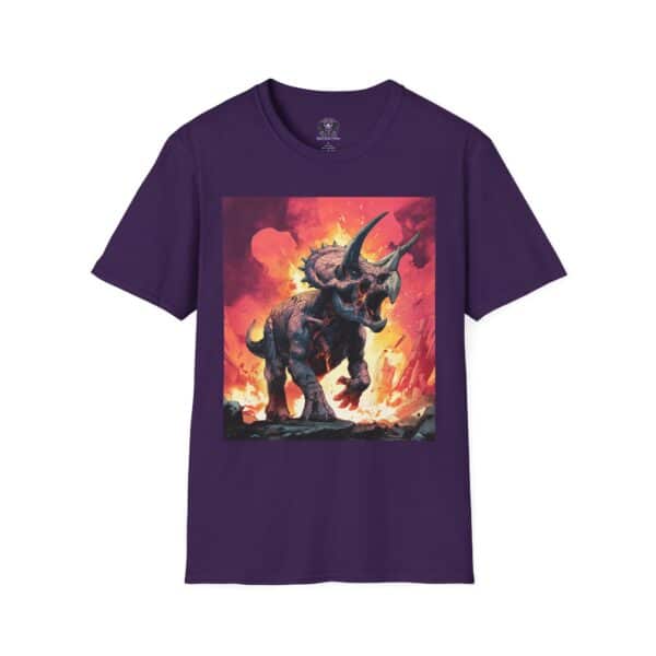 Zombie Triceratops In Volcanic Wasteland Unisex T-Shirt - Image 41