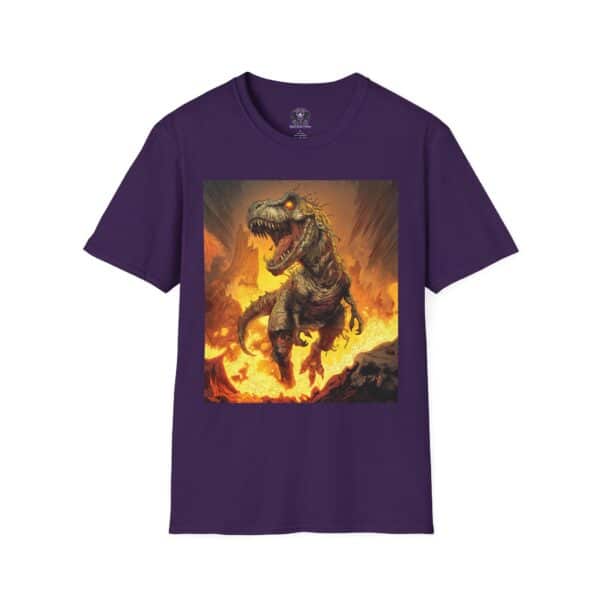 Zombie T-Rex Tyrannosaurus In Volcanic Wasteland Unisex T-Shirt - Image 41