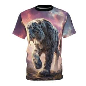 Prehistoric Smilodon aka Sabre-Tooth Tiger II Unisex Tee (AOP)