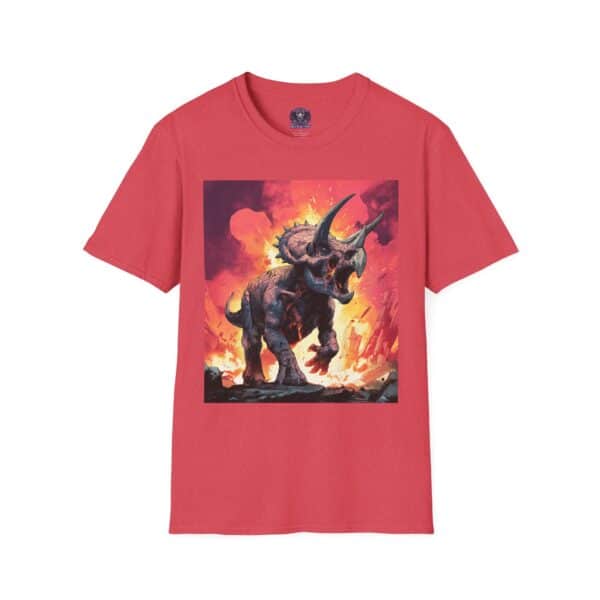 Zombie Triceratops In Volcanic Wasteland Unisex T-Shirt - Image 49