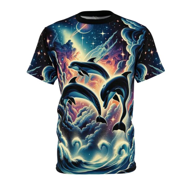 Cosmic Dolphins WD-D008 By Wyldesigns Unisex Cut & Sew Tee (AOP)