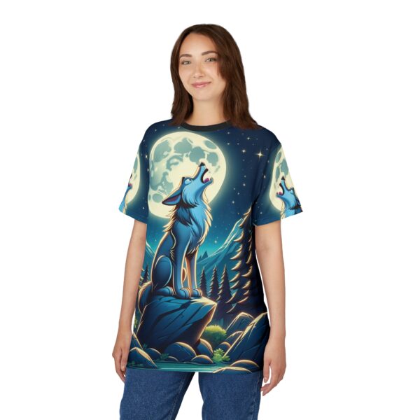 Howling Wolf Toon Style WD-D012 By Wyldesigns Unisex Cut & Sew Tee (AOP) - Image 7