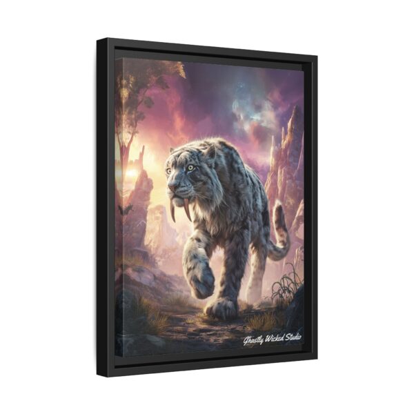 Prehistoric Smilodon aka Sabre-Tooth Tiger II Matte Canvas, Black Frame - Image 2