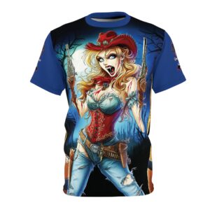 Undead Angels Zombie Cowgirl Cassidy Classic Reborn Style IV Unisex (AOP) Blue