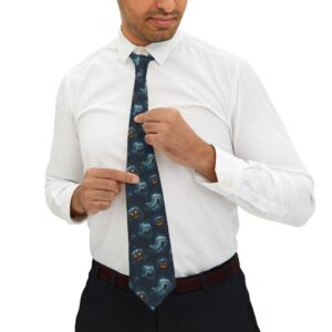 Halloween Ghosts & Pumpkins Pattern 2 Tie - Unique Statement Tie, Gifts for Him, Business Casual Accessory, Formal Wear, Art-Inspire