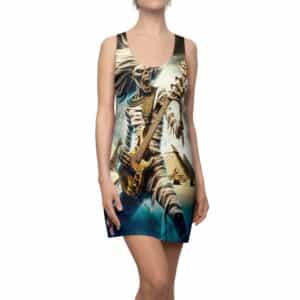 Monster Mosh 2024 Tour Mummy Bass Guitar MM-D003 Women's Cut & Sew Racerback Dress (AOP)