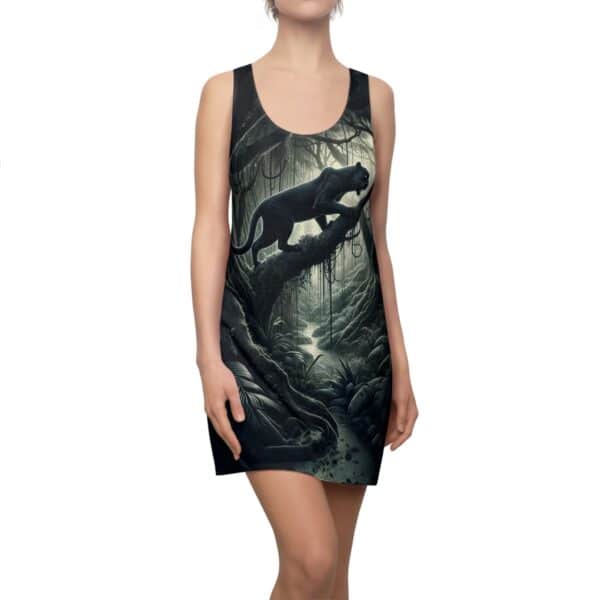 Black Panther Dual By Wyldesigns Women's Cut & Sew Racerback Dress (AOP)
