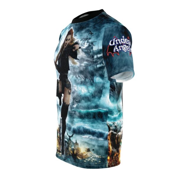 Rusila Undead Angel Vampire Pirate Dual Image Unisex Cut & Sew Tee (AOP) - Image 3