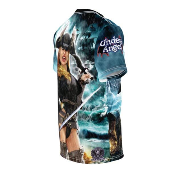Rusila Undead Angel Vampire Pirate Dual Image Unisex Cut & Sew Tee (AOP) - Image 4