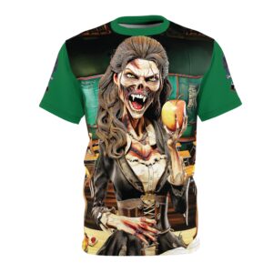Undead Angels Teacher Charlotte Full Rot Tee Unisex (AOP) Green