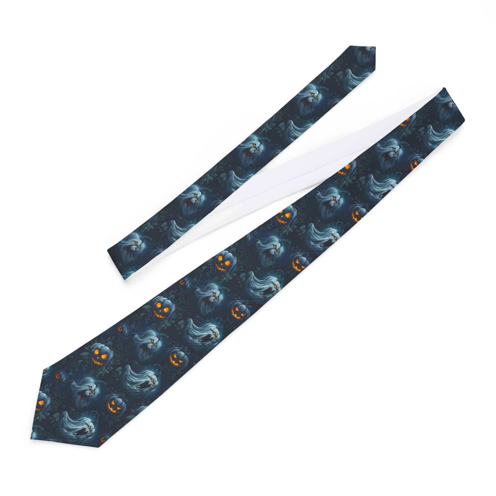 Halloween Ghosts & Pumpkins Pattern 2 Tie - Unique Statement Tie, Gifts for Him, Business Casual Accessory, Formal Wear, Art-Inspire - Image 2