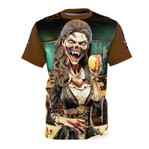 Undead Angels Teacher Charlotte Full Rot Tee Unisex (AOP) Brown