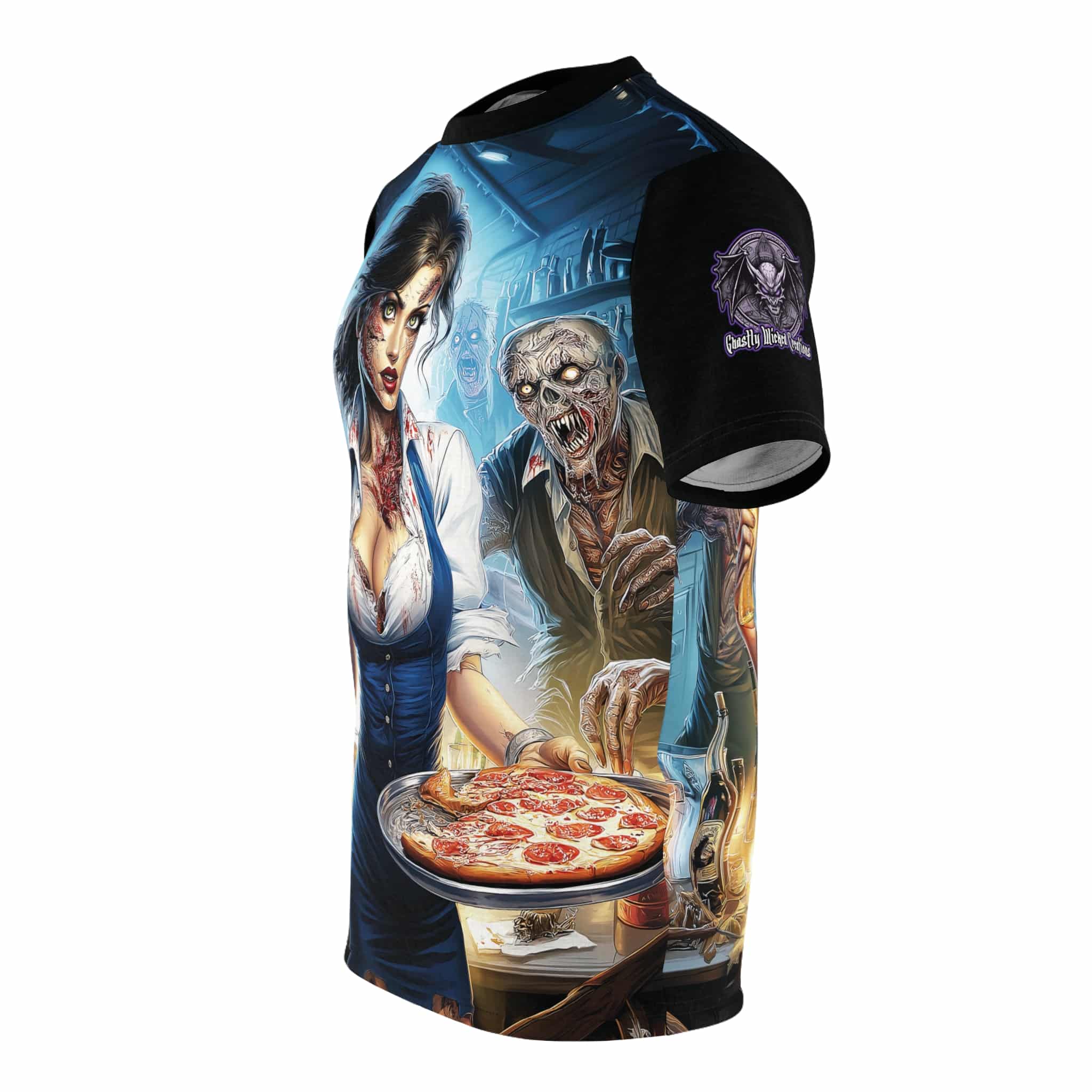 Zombies In Everyday Life Waitress 2025-04 Tee Unisex (AOP) - Image 17