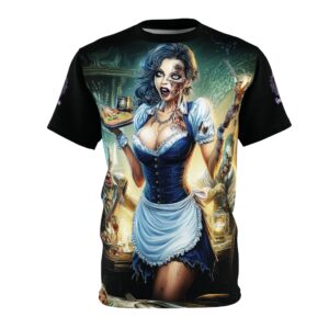 Zombies In Everyday Life Waitress 2025-02 Tee Unisex (AOP)