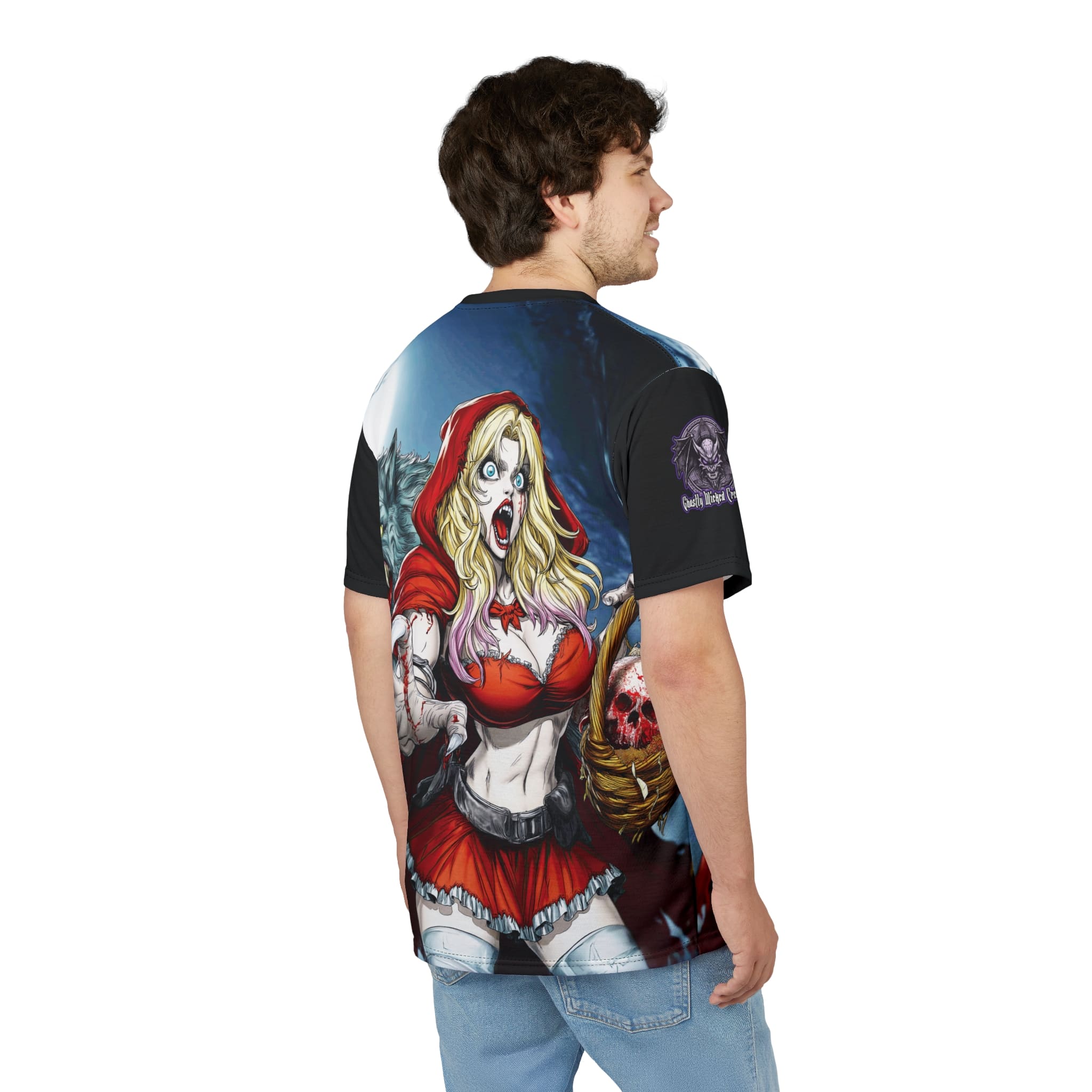 Vampire Red Riding Hood By Ghastly Wicked Tales 2025-01 Tee Unisex (AOP) - Image 13