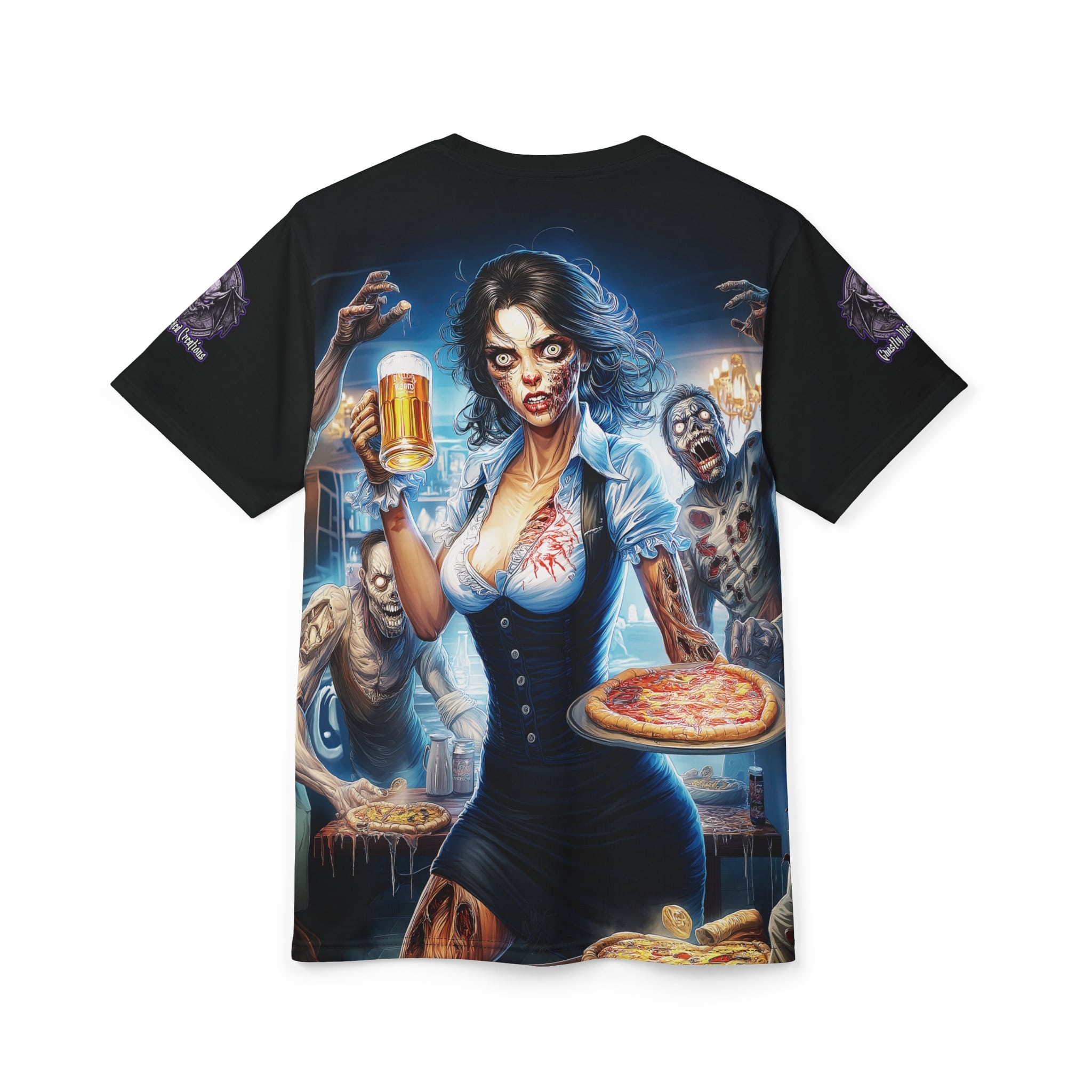 Zombies In Everyday Life Waitress 2025-DS0304 Tee Unisex (AOP) - Image 8