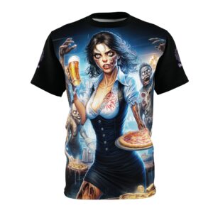 Zombies In Everyday Life Waitress 2025-03 Tee Unisex (AOP)
