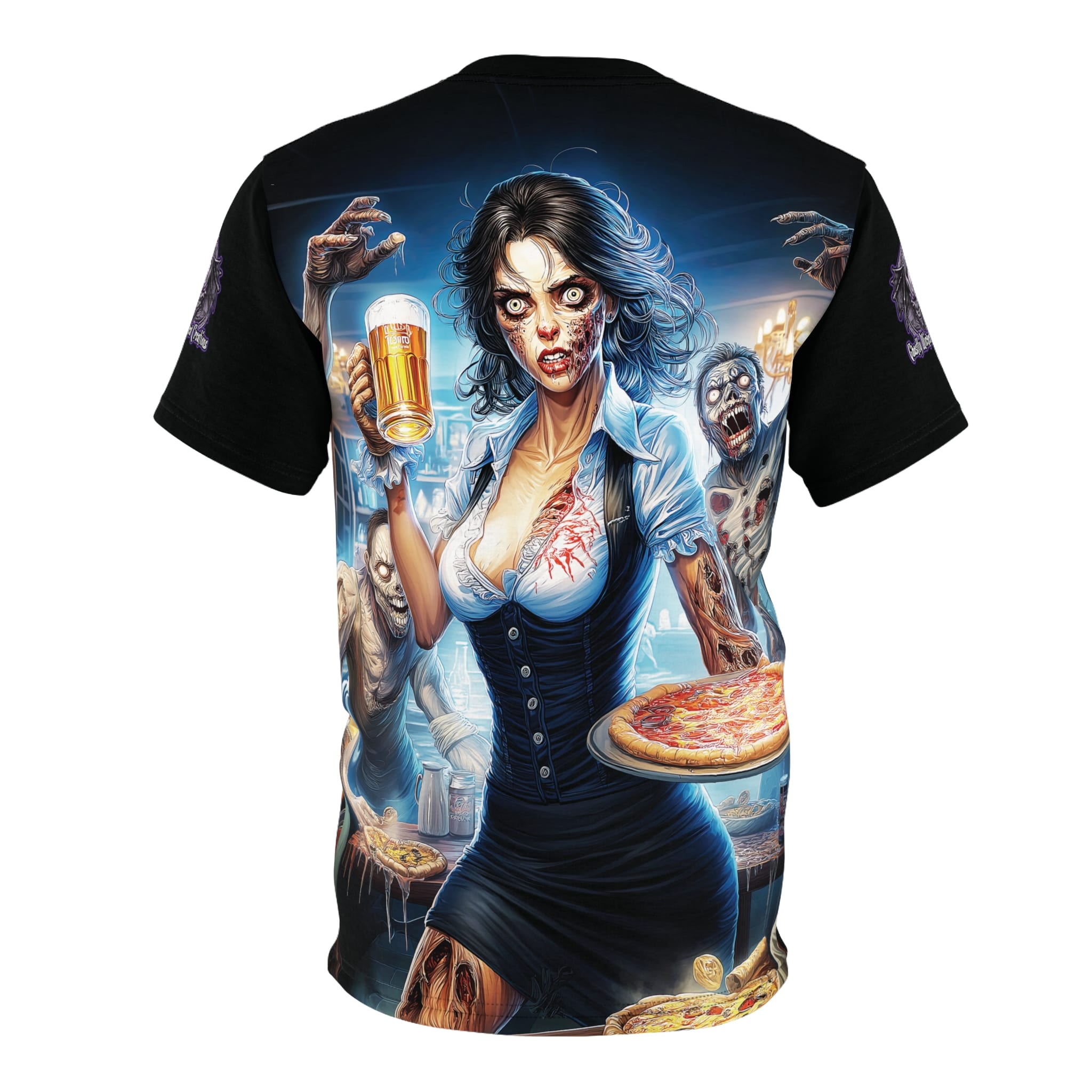 Zombies In Everyday Life Waitress 2025-DS0304 Tee Unisex (AOP) - Image 7