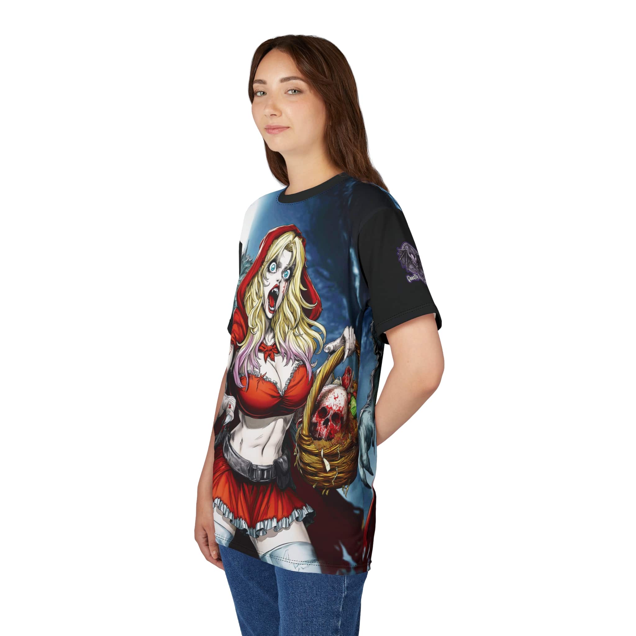 Vampire Red Riding Hood By Ghastly Wicked Tales 2025-01 Tee Unisex (AOP) - Image 18