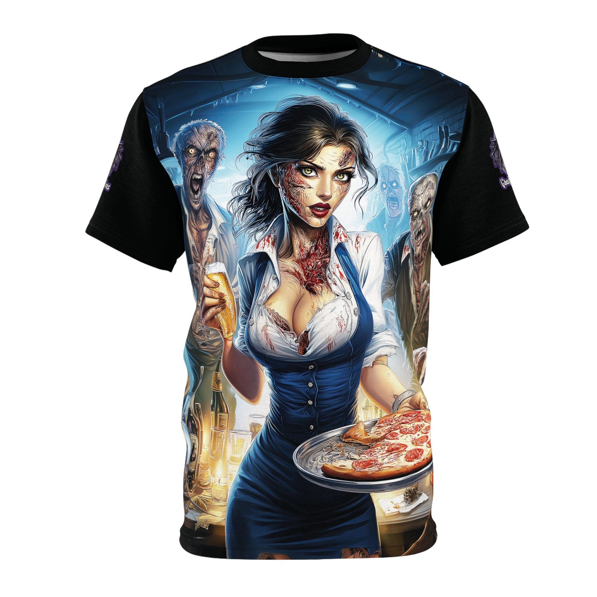 Zombies In Everyday Life Waitress 2025-DS0304 Tee Unisex (AOP) - Image 5
