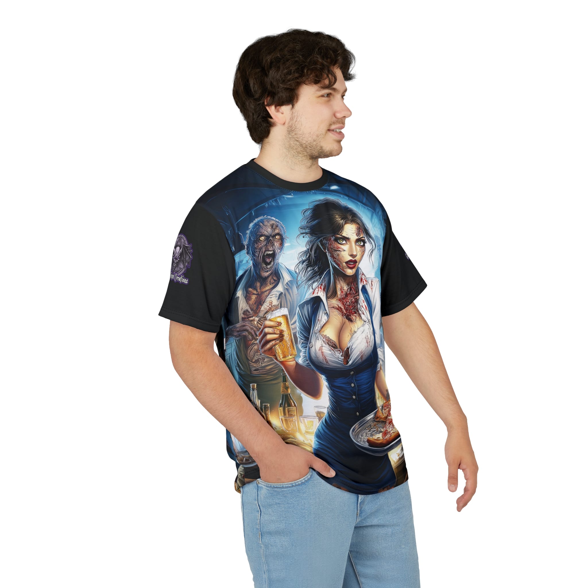 Zombies In Everyday Life Waitress 2025-DS0304 Tee Unisex (AOP) - Image 16