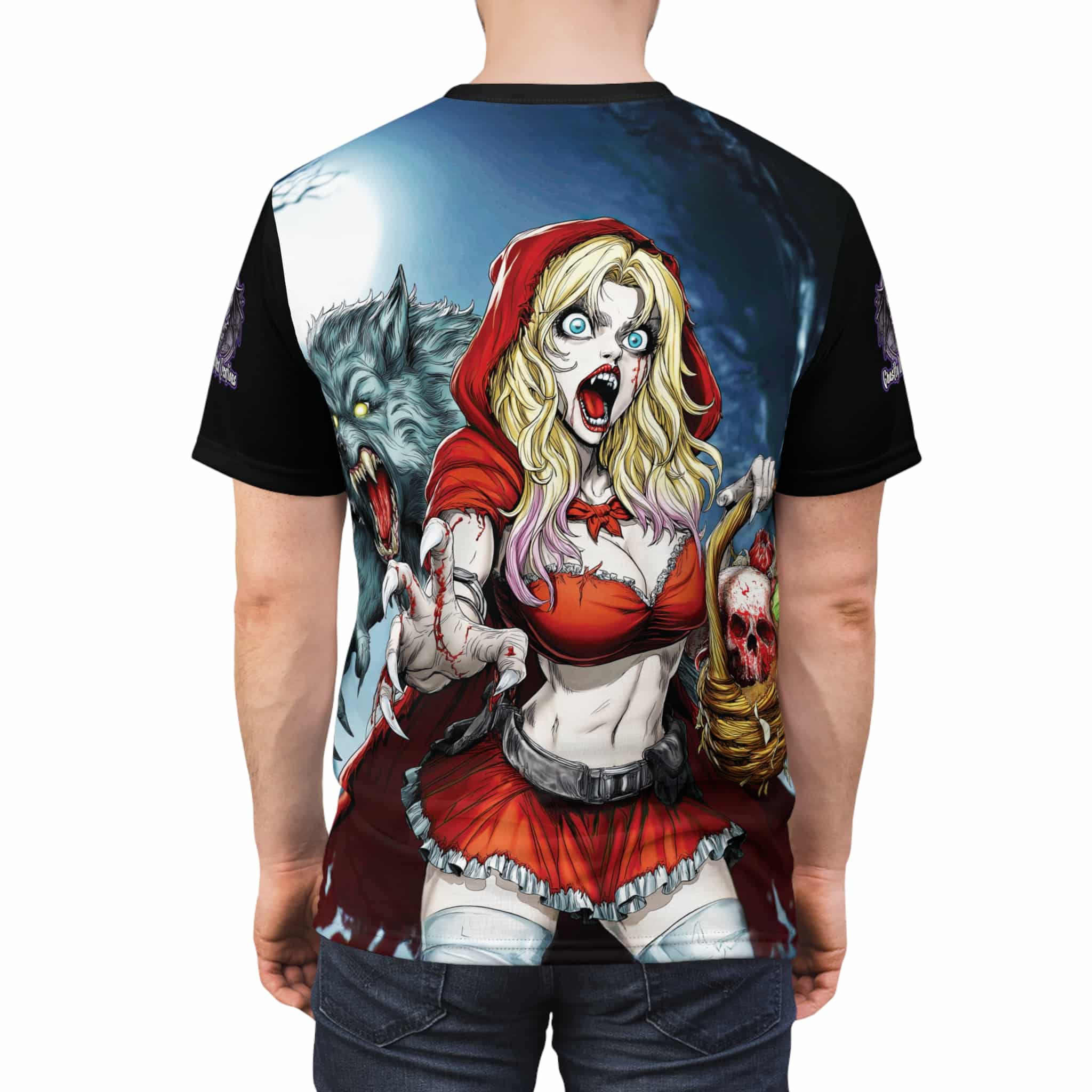 Vampire Red Riding Hood By Ghastly Wicked Tales 2025-01 Tee Unisex (AOP) - Image 12