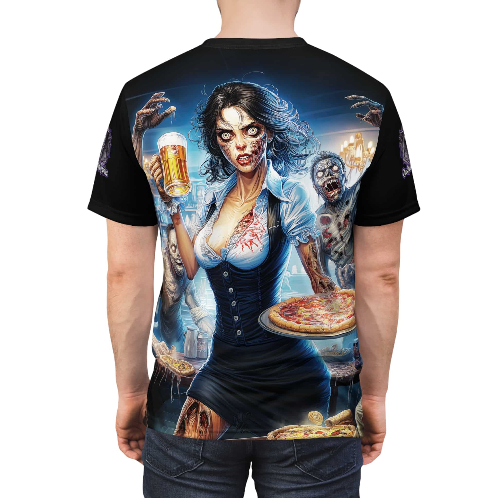Zombies In Everyday Life Waitress 2025-DS0304 Tee Unisex (AOP) - Image 12