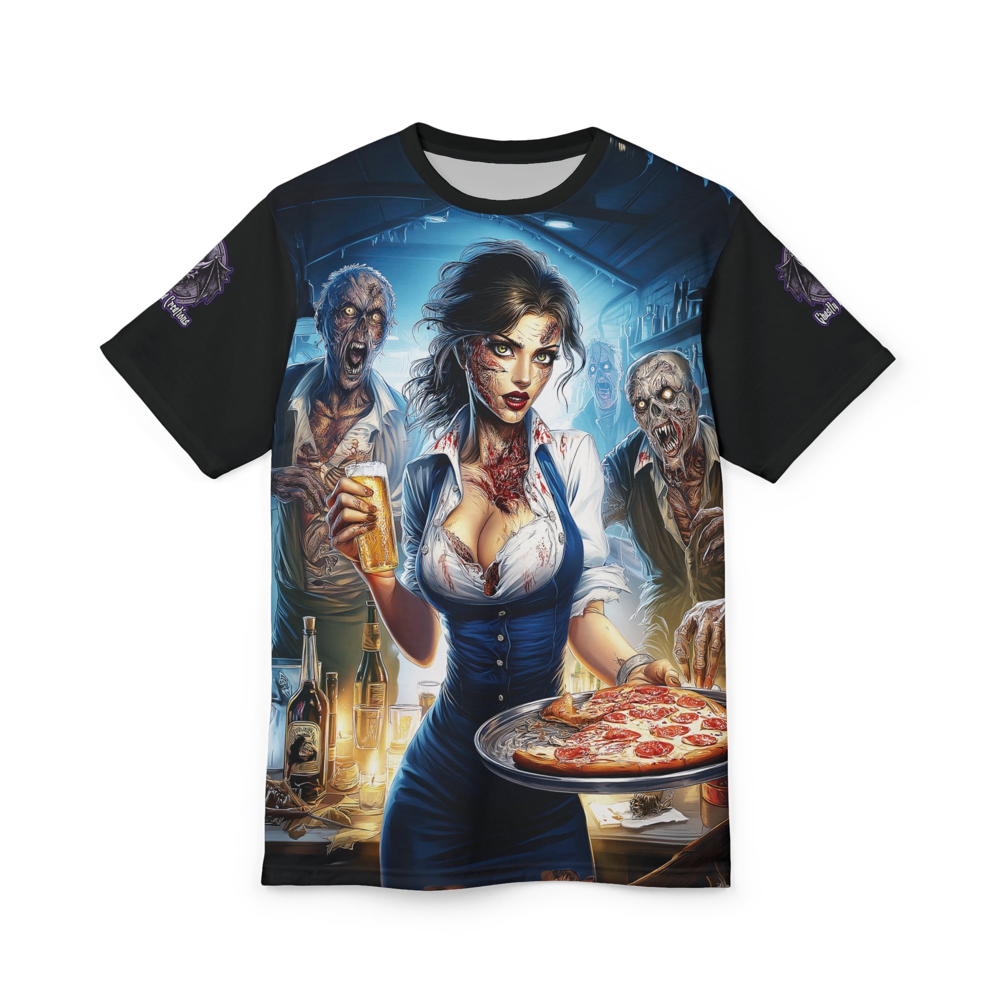 Zombies In Everyday Life Waitress 2025-DS0304 Tee Unisex (AOP) - Image 6