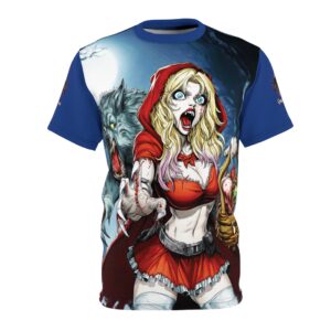 Vampire Red Riding Hood By Ghastly Wicked Tales 2025-01 Tee Unisex (AOP) Blue