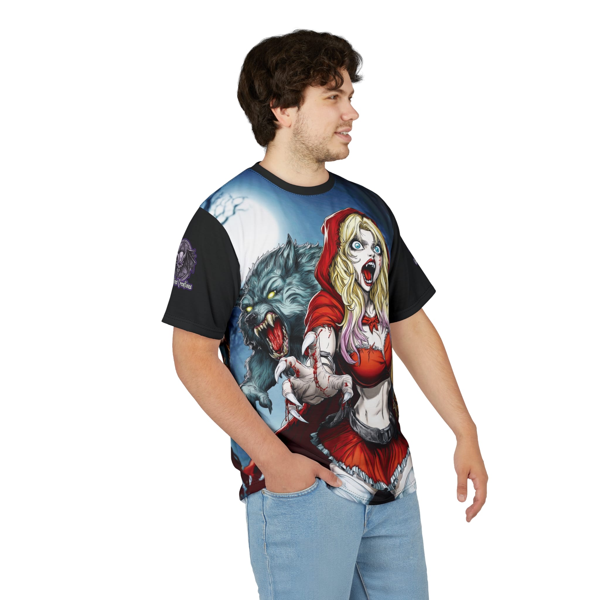 Vampire Red Riding Hood By Ghastly Wicked Tales 2025-01 Tee Unisex (AOP) - Image 16