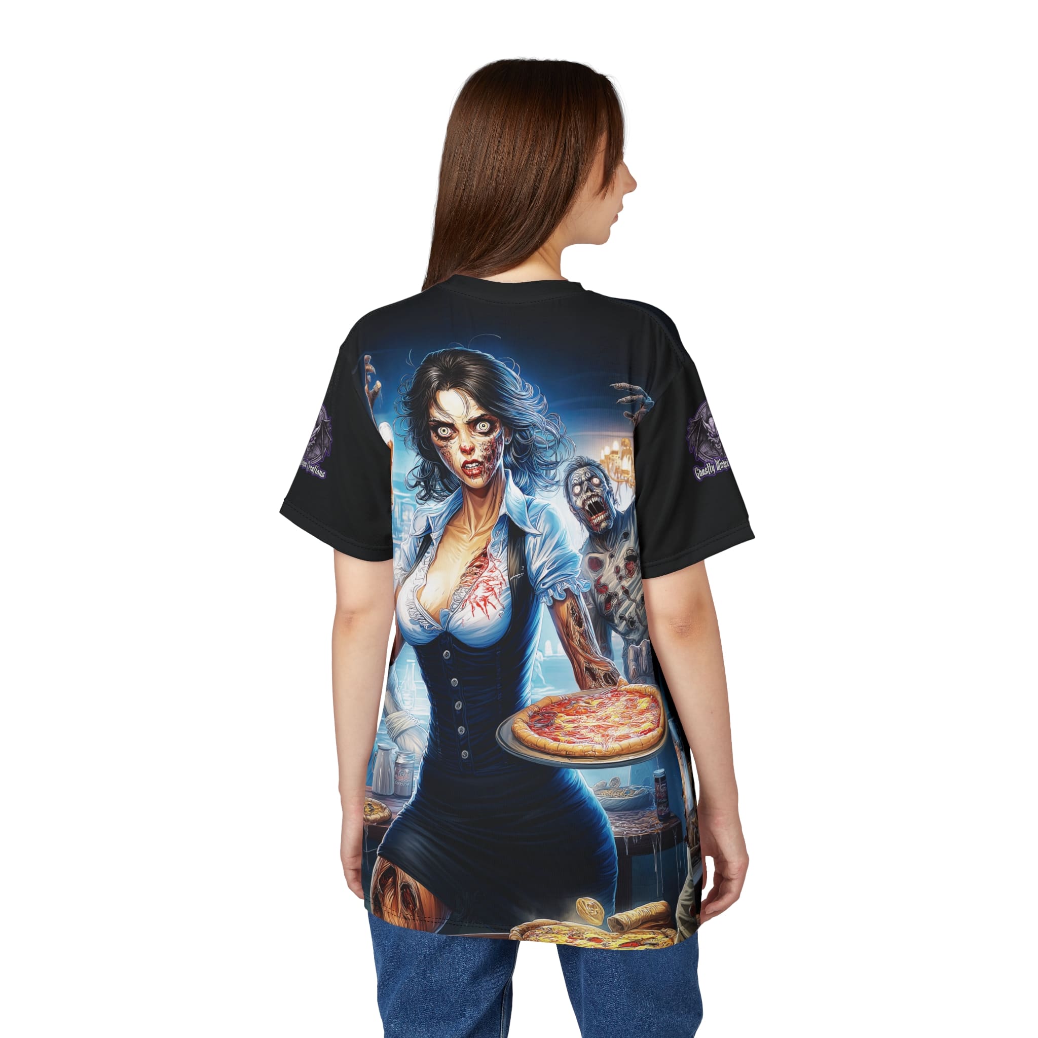 Zombies In Everyday Life Waitress 2025-DS0304 Tee Unisex (AOP) - Image 14